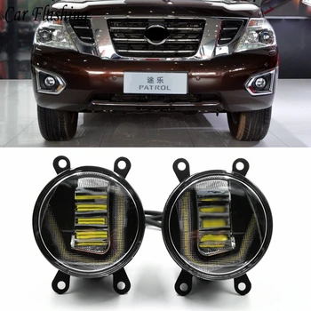 

3-IN-1 Functions Auto LED For Nissan Patrol 2005 - 2017 2018 DRL Daytime Running Light Car Projector Fog Lamp with yellow signal