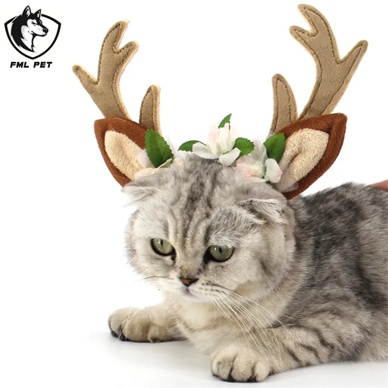 

Wholesale Christmas Pet Decoration Kawaii Fawn Hair Hoop Pet Hairpin For Cats Small Dogs S M L Free Shipping
