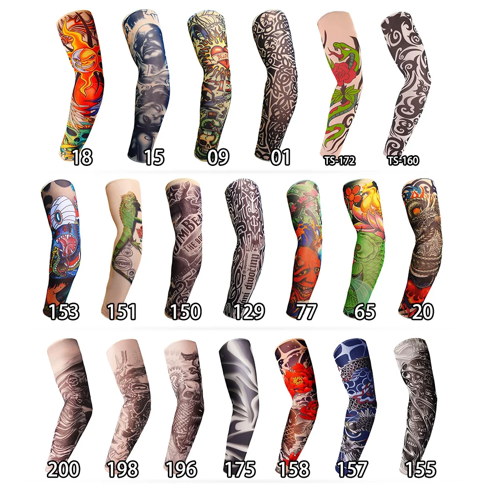 Tattoo Sleeve Arm Tattoo sunscreen Tattoo Cooling Arm bicycle Sleeves UV Sleeves Arm Tattoo Sleeves Sun protection cuff D30