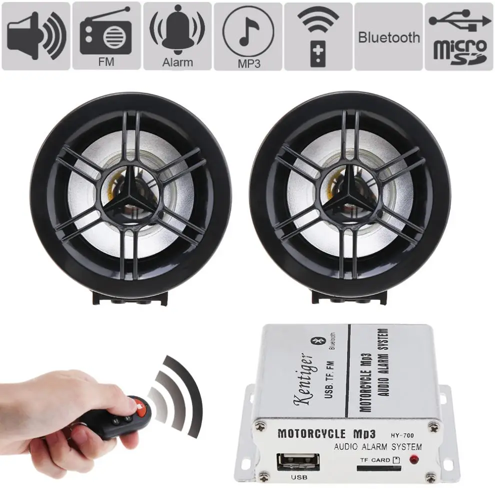 DC12V 2x10 Вт Hi-Fi Bluetooth Противоугонный звук автомобиля MP3 FM радио плеер водонепроницаемый авто динамик поддержка SD/USB вход