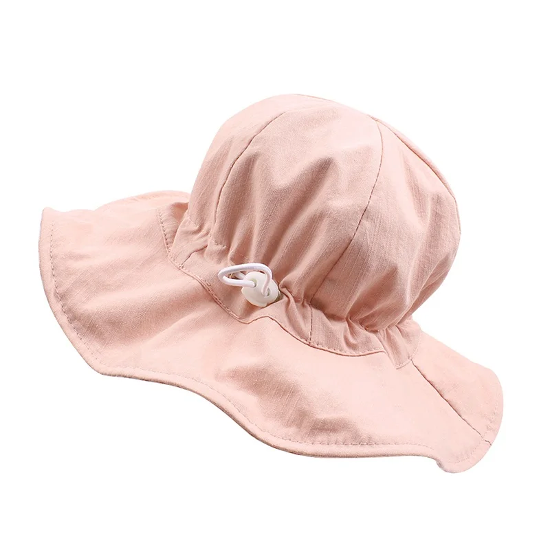 2019 Cotton Baby Bucket Hat For Girls Wide Brim Kids Sun Cap Adjustable 1-4Years Baby Boys Hat Spring Summer Baby Girls Clothing (18)