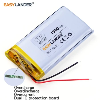 

853465 3.7V 1900mAh Rechargeable Li-Polymer Li-ion Battery For mp3 mp4 mp5 phone DVR GPS power bank IPTV Set top box 853565