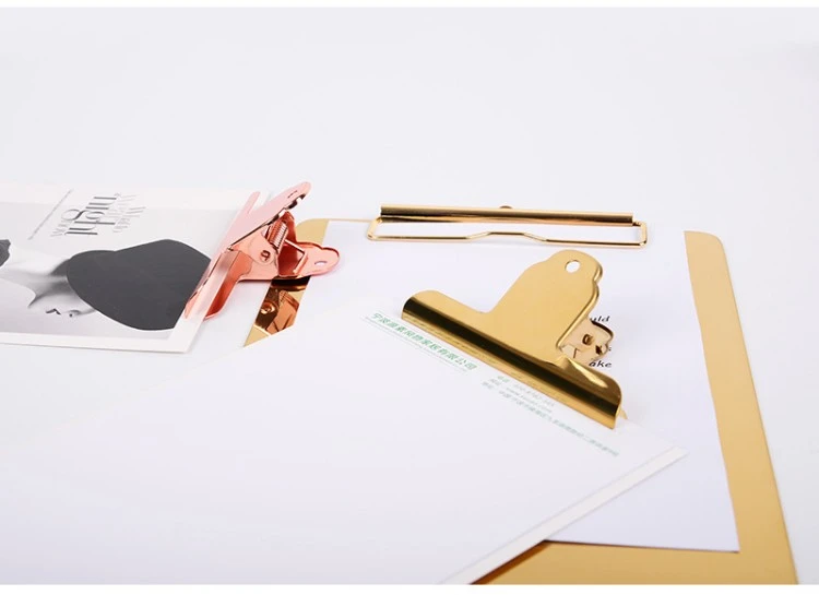 Североевропейская Мода зажим нержавеющая сталь большой зажим для бумаги из розового золота металлические зажимы для связывания аксессуары Канцелярские Принадлежности для школы