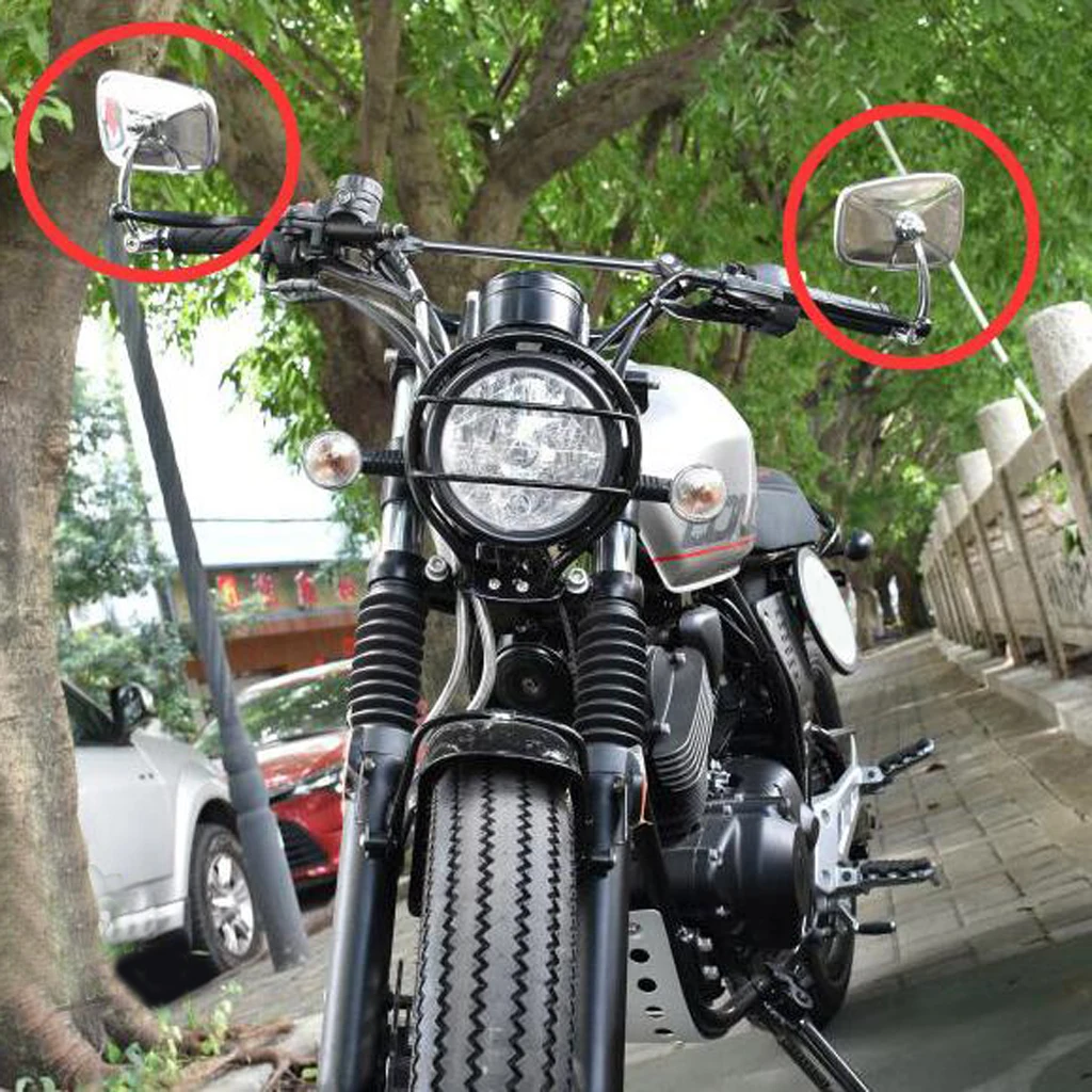 1 Pair Universal 7/8 Inch Motorcycle Stainless Steel Bar End Side Rearview Mirror Motorbike Handlebar Rear View Mirrors