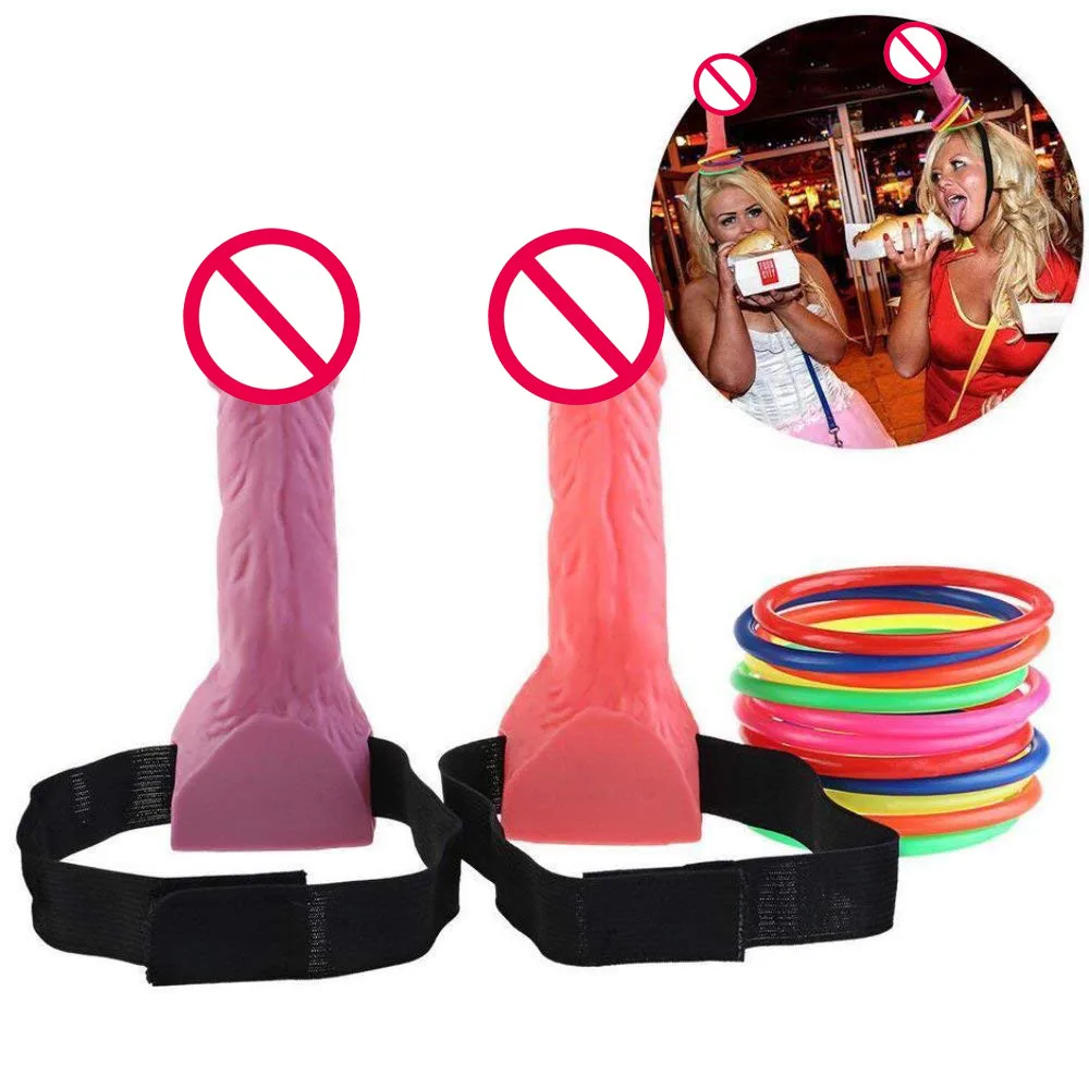 Funny Bachelorette Party Hen Party Dick Willy Head Hoopla Ring Toss Game Adult Sex Man Product Dildo Sex Toys For Women #5 - Adult Games