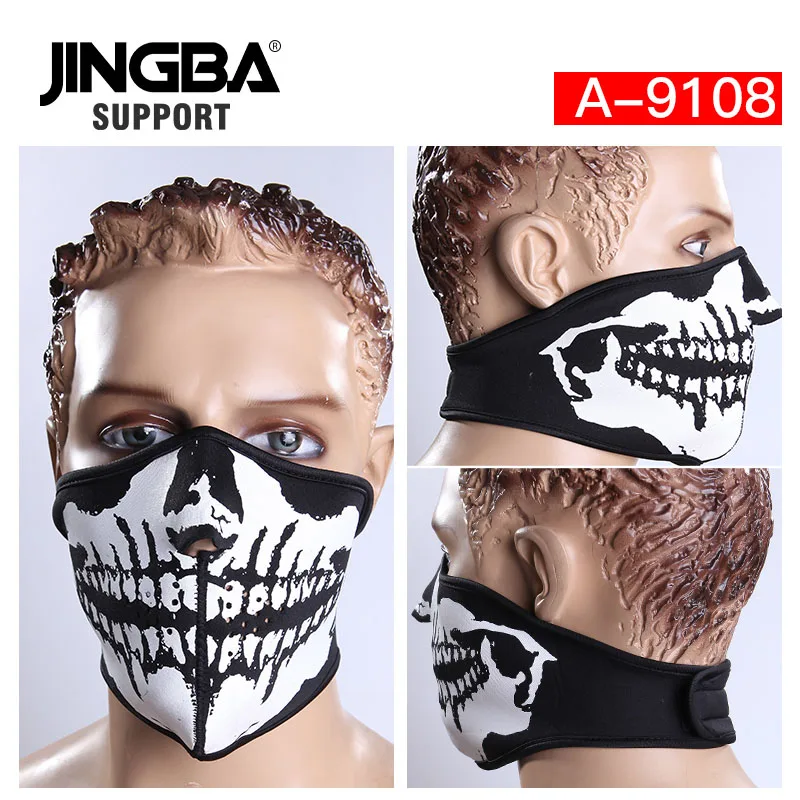 JINGBA SUPPORT Hot Halloween Cool Mask Mens Outdoor Sport Bike Ski Mask Riding Half Face Mask dropshipping Factory wholesal - Цвет: A-9108