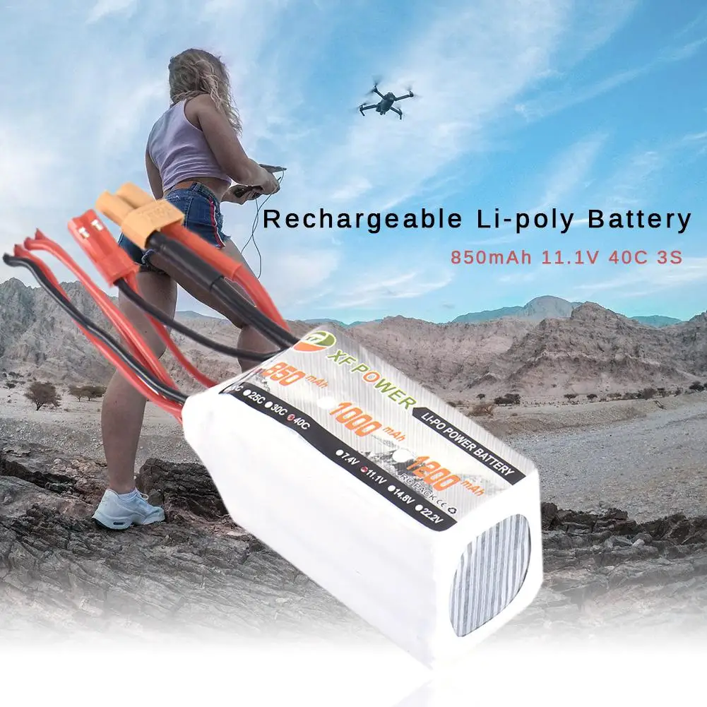 

XF 850mAh 11.1V 40C 3S JST Connector XT30 Plug Rechargeable Lithium Battery For Remote Control Toy For Children Gift