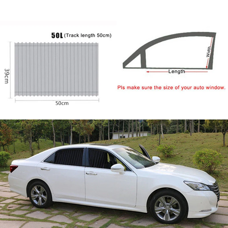 

50cm*39cm 2pcs Universal Car Van SUV VIP Window Adjustable Curtain Anti UV Sunshade Visor Windshield Sunshades