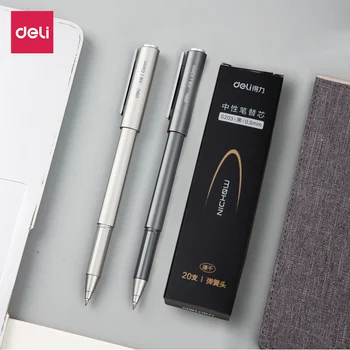 

2PCS DELI Music A18 Metallic High-density Gel Pen Carbon Pen Business Office Signing Pen