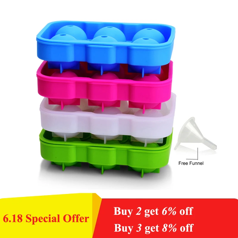 

1Pc Big Ice Cube Tray Silicone Ice Mold Round Shape Silicone Mold Ice Cube Maker Whiskey Ice Ball Maker Bar Kitchen Accessories
