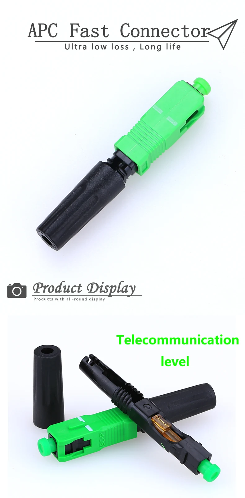 Conector de Fibra Frete Grátis Pces - Apc Conector Rápido Incorporado Óptica Único Modo Ftth Rápida Ferramenta Kelushi 100 sc 1 Frete grátis 100 pces sc apc conector