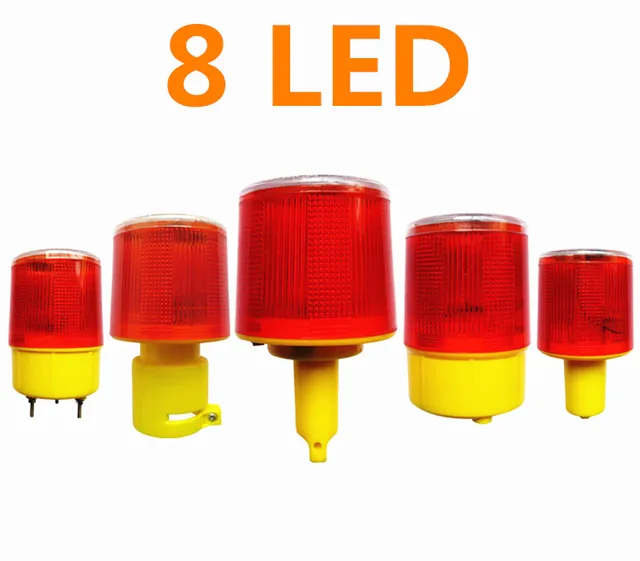 8LED bright LED Solar Powered Traffic Warning Light barricade lights