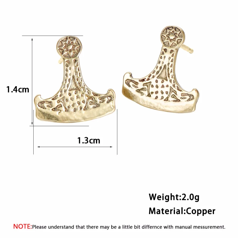 Славянский Молот Тора женские серьги нордический мьельнир Викинг мужские штатные Мужские t ювелирные изделия панк топор подвеска Коловрат серьги-гвоздики