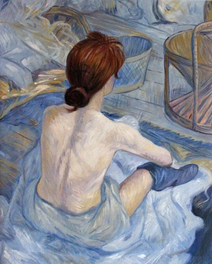 

Portrait Art Female Painting Woman at Her Toil Henri de Toulouse-Lautrec Canvas Oil Painting for Living Room 100%Hand Painted