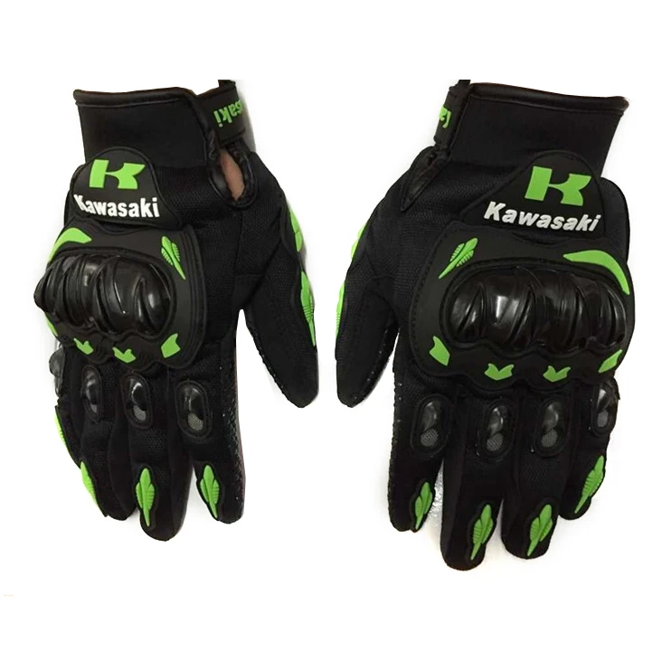 Hot Sale Kawasaki Motorcycle Gloves Leather Full Finger Protective