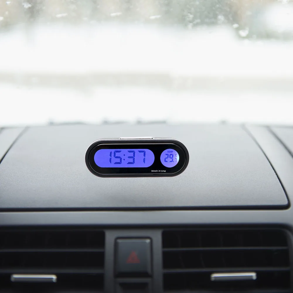 LEEPEE Mini 2 в 1 цифровые часы украшения термометр синий светильник украшение автомобиля Декор автомобилей аксессуары для интерьера