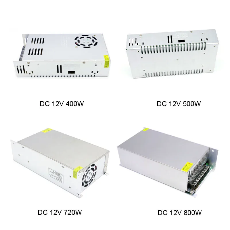 Переключение Питание DC 12V 10A 15A 20A 30A 40A 50A 60A 100W 120W 150W 200W 240W 350W 500W 600W 720W 800W 1000W Мощность адаптер