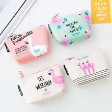 Moda Flamingo Tuval Küçük bozuk para çantaları Kadın Cüzdan Bayanlar Değişim Çanta Çocuk Kız Pembe Kuş Mini Fermuarlı Cebi Para Çantaları