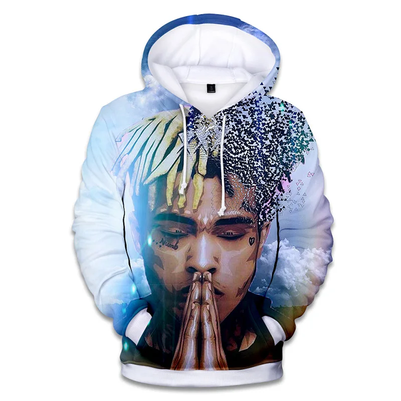 Мужская толстовка 4XL 3D Рэппер XXXTentacion крутые толстовки хип-хоп новая мода уличная