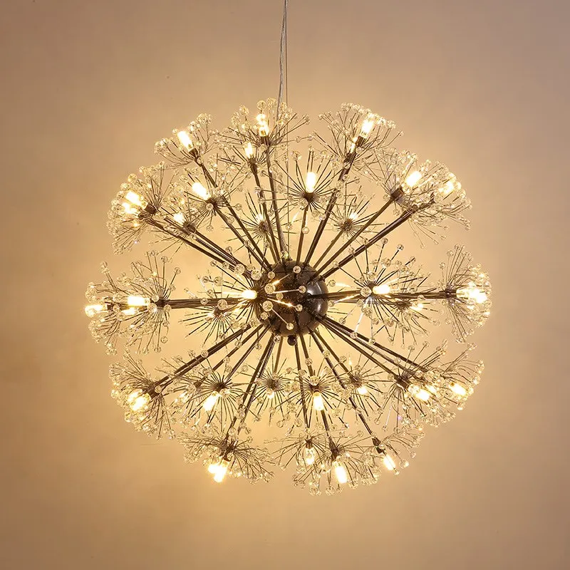 

Nordic Design Plate Metal Dandelion Chrome Led Pendant Light Indoor Fixture G4 Suspension Light Modern Lustre Luminaire Lamp