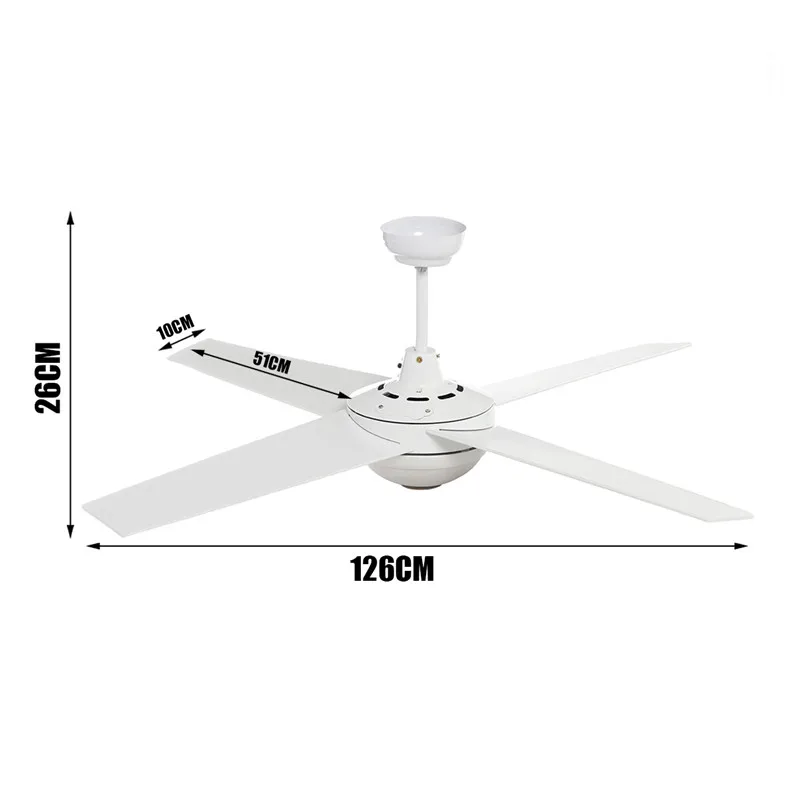 Современные 60 Вт потолочные вентиляторы с освещением 4 лезвия 52 "потолочный вентилятор лампа с изогнутые лезвия + пульт дистанционного