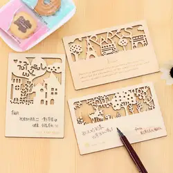 Корея канцелярские история леса деревянные винтажная открытка конверт Творческий полые эстетические Мемориал поздравительная открытка
