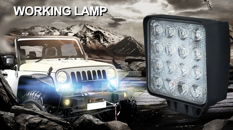 AcooSun DC 12V Led Car Spot Worklight 48W HeadLamp Truck Motorcycle Off Road Fog Lamp Tractor Car LED Headlight Work Lights IP67 (1)