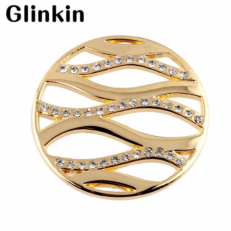 GLINKIN 33mm Disc Coin Strip Crystal My fit 35mm Holder Pendant | Украшения и аксессуары