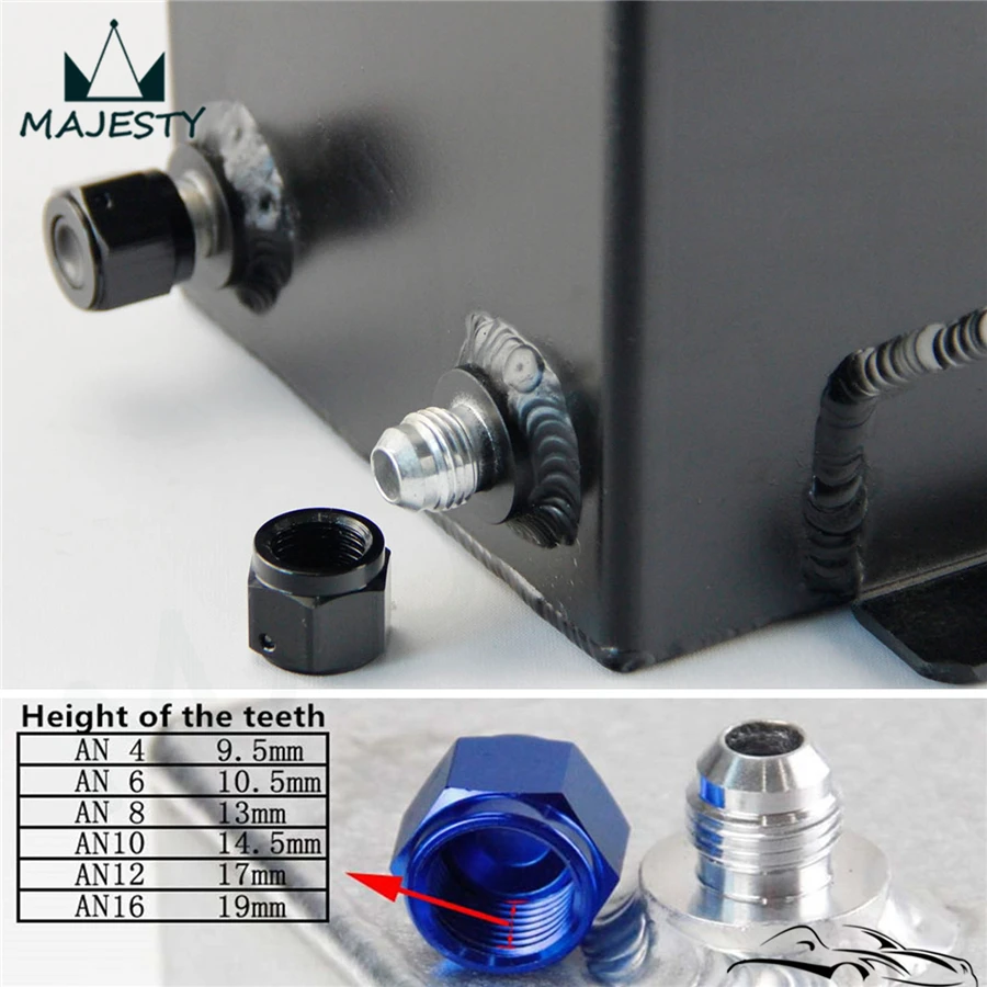 Flare Cap 8AN Aluminum Female Swivel AN 8 Hose Fitting Hex Head Plug Nut Port Adapter Black