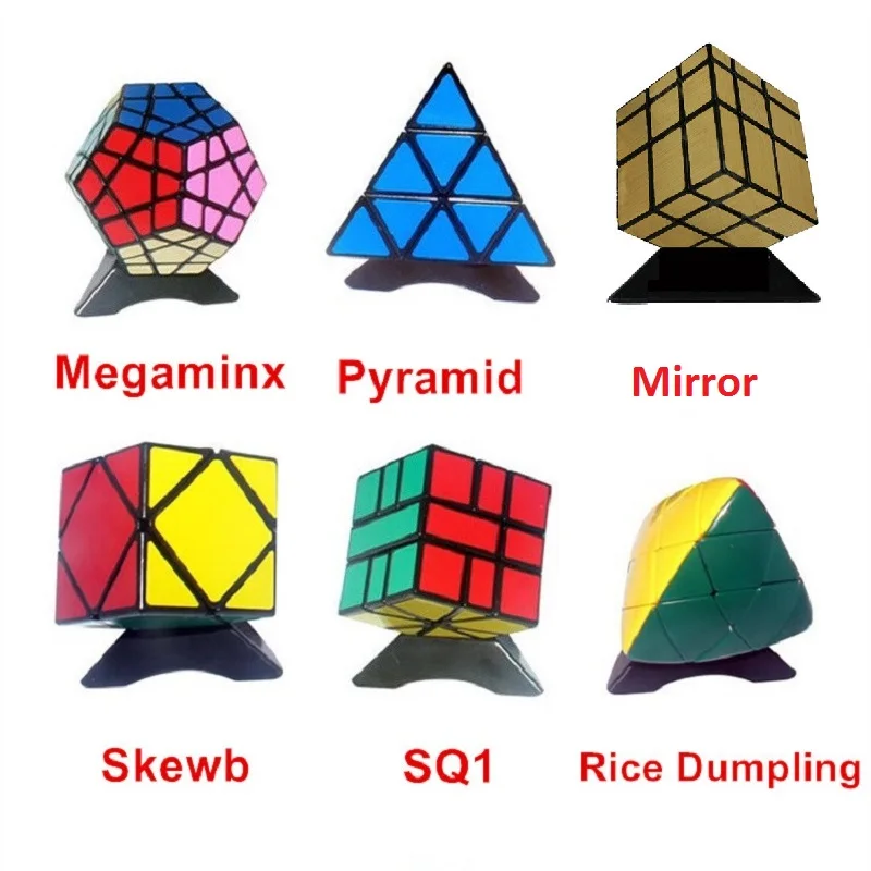 6pcs-set-shengshou-black-strange-shape-puzzle-cube-set-speed-twist-puzzle-bundle-pack-cube-pvc-matte-stickers-cubo-puzzle