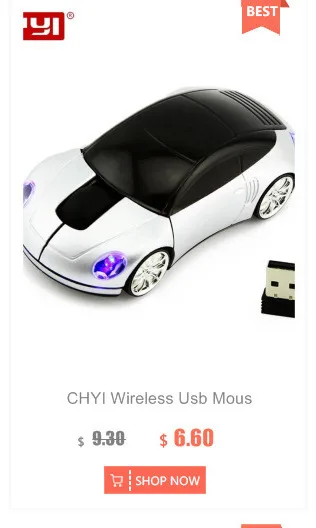 CHYI 2.4G Wireless Car Mouse SUV Sport Car Design Computer Mice 1600 DPI USB Optical 3D Gaming Mause White For PC Laptop