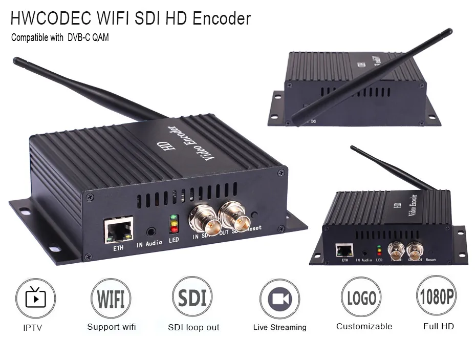H.264 кодировщик MPEG-4 HWCODEC Видео Аудио Wifi кодировщик IPTVs RTSP RTMP UDP HLS ONVIF SDI для потоковая трансляция в прямом эфире
