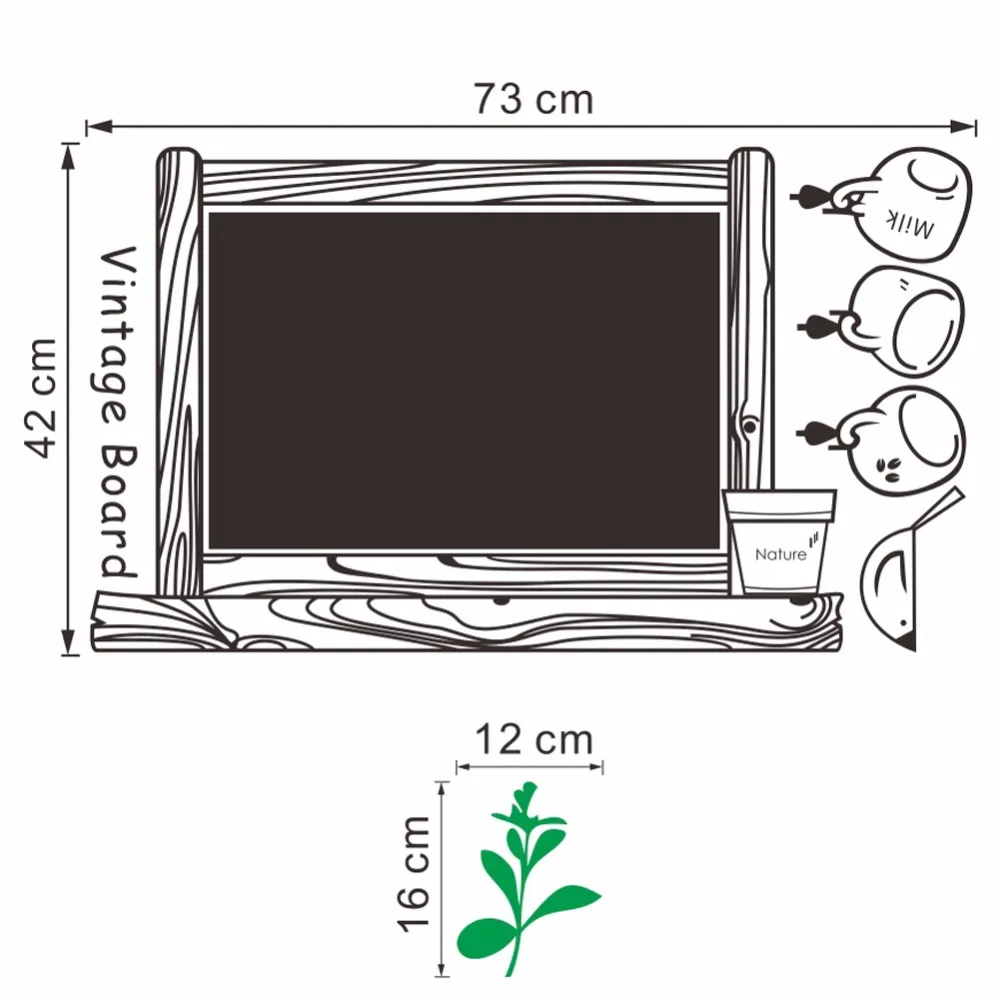 Винтаж доске Классная доска Стикеры детская комната Съемный рисунок плакат черный доска наклейки Офис Школьные принадлежности