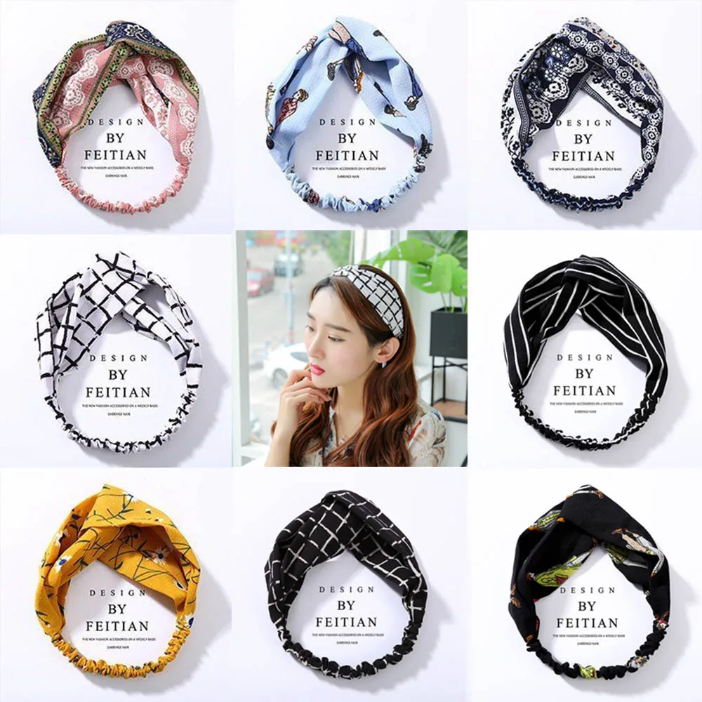 

Twist Turban Women Hair Hoop Band Bows Elastic Headkerchief Sport Hairbands Head Band Knot Headbands for Girls Headwear Headwrap