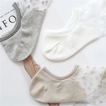 Женские невидимые носки, кружевные носки-башмачки, мягкие тонкие прозрачные шелковые носки без шоу, вязаные низкие прозрачные короткие летние носки