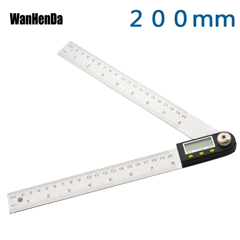 US $20.21 200mm Digital Protractor Inclinometer Goniometer Level Measuring Tool Electronic Angle Gauge Stainless Steel Angle Ruler