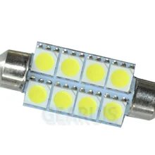 Гирлянда плафон 8 SMD 5050 39 мм три фишки 8smd 8LED Крытый настольная лампа номерной знак лампы Белый DC 12 В