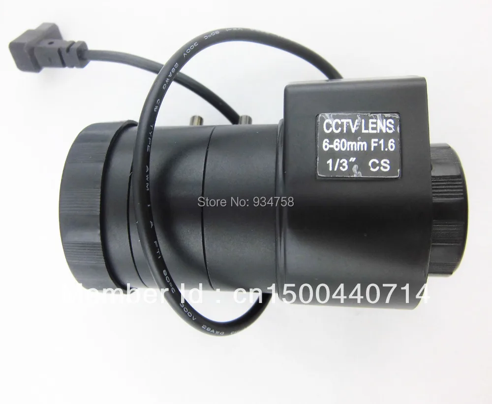 Безопасности 6-60 мм F1.6 1/" DC CS ручной зум-объектив с автоматической диафрагмой для камера CCTV Камера