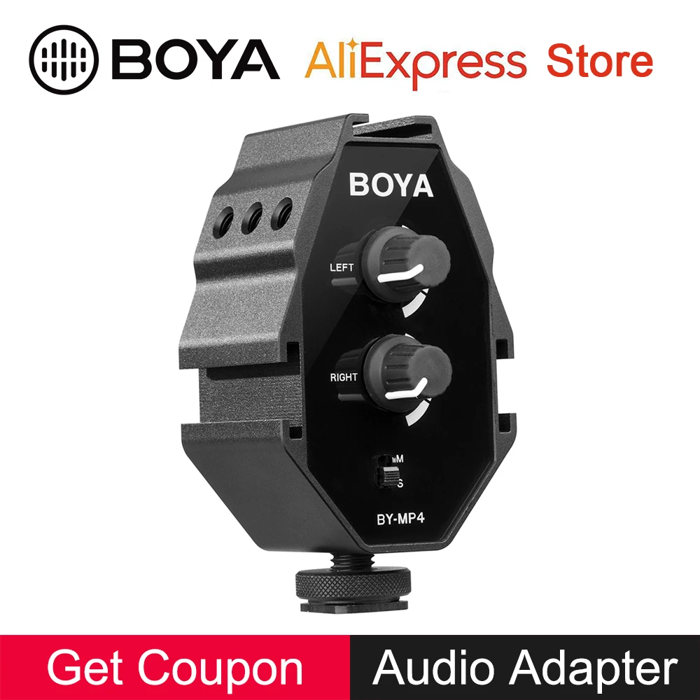 

BOYA BY-MP4 Audio Mix Adapter 3.5mm Mono Stereo Mode Dual Control for Smartphone DSLR Camera Camcorder BY-WM4 BY-WM8 Microphone