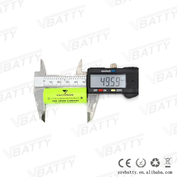 Vappower IMR 18500 1100mah 10A 9