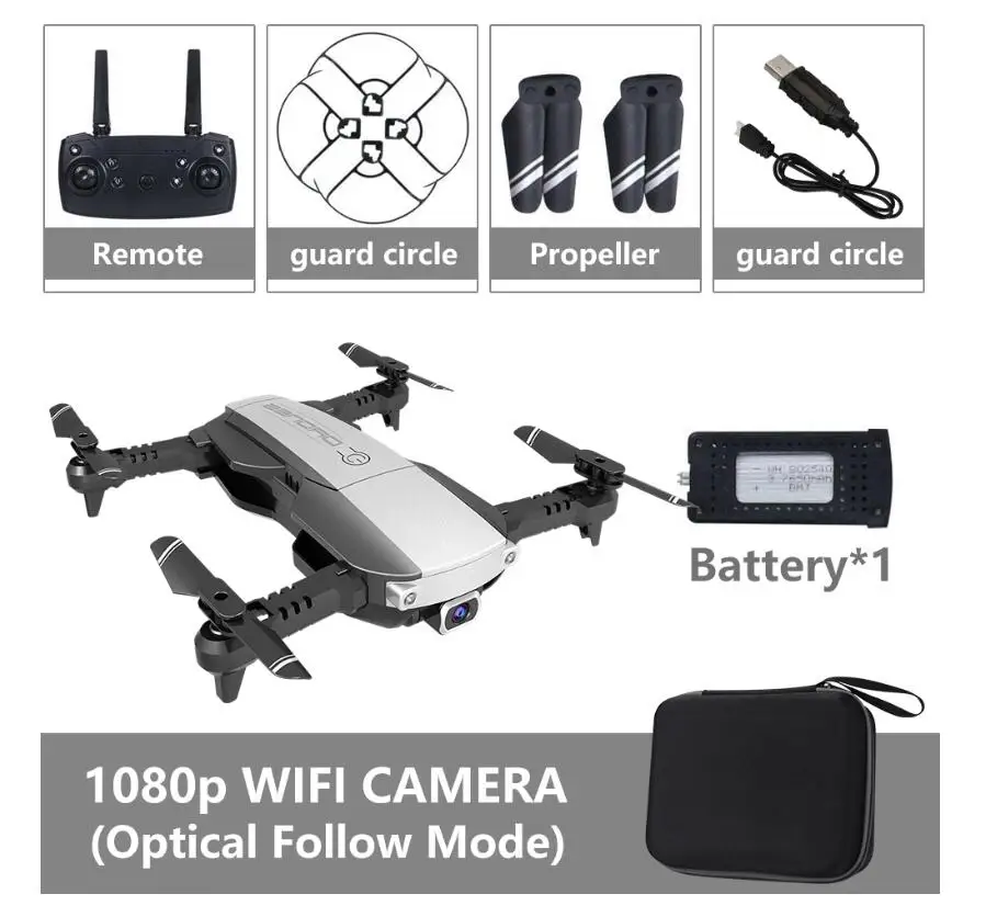 4K RC Drone Optical Flow 1080P HD Camera Real Time Aerial Video RC Quadcopter Aircraft Positioning RTF VS DJI MAVIC 2 AIR E58 - Цвет: 1080P Black DRONE