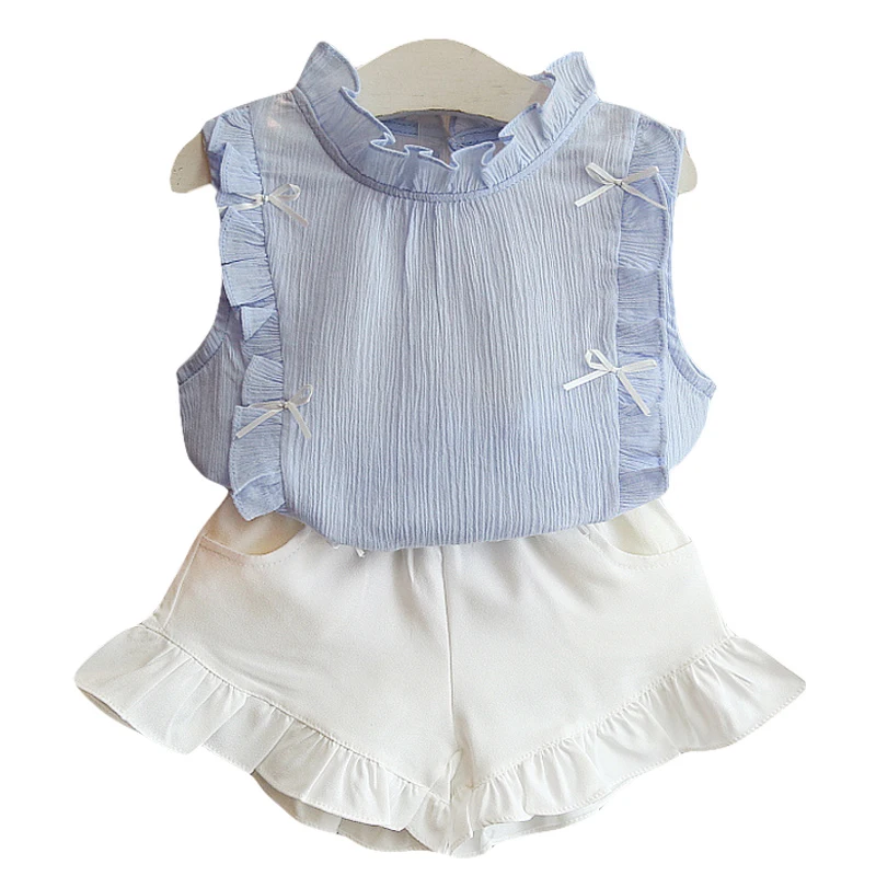 

2018 Baby Toddler Girls Summer Clothes Clothing Set Tshirt+Shorts Outfits Kids Clothes Sports Suit For Girls Children 3 8 Years