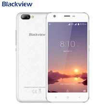 Orignal Blackview A7 Cell Phone 5.0 inch Screen 1GB RAM 8GB ROM MTK6580A Quad Core Android 7.0 Dual Cameras 2500mAh Smartphone