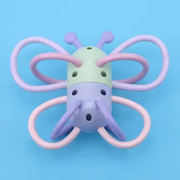 

Hot Baby Plastic Cement Toy Kids Soft Safety Educational Bauble Toy Lovely Infant Baby Bees Rattle Tooth Glue Hand Grabbing Ball