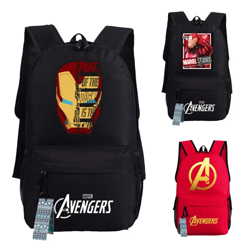 

Anime Ironman Avengers Super Hero Backpack Bag Messenger Zipper School Book Students Bag Cospaly Girl Boys Gift