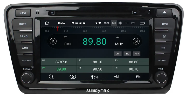 Discount Android 9.0 Two Din 8 Inch Car DVD Player Stereo System For skoda OCTAVIA 2014-2016 with 4G RAM 64G ROM built in wifi 7