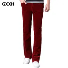 Весенние и осенние мужские джинсы, повседневные вельветовые брюки с микро-колокольчиком, Корейская версия стрейчевых узких брюк с широкими штанинами