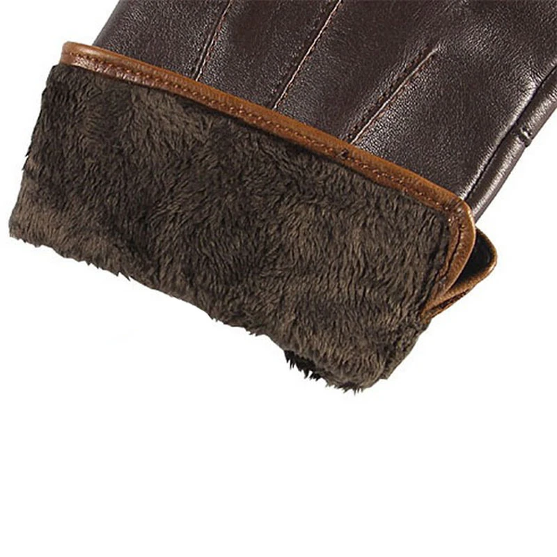 Top Quality Genuine Leather Gloves For Men Thermal Winter Touch Screen Sheepskin Glove Fashion Slim Wrist Driving EM011NC3 Top Quality Genuine Leather Gloves For Men Thermal Winter Touch Screen Sheepskin Glove Fashion Slim Wrist Driving EM011NC3