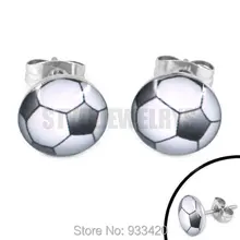 Эмалированные серьги «Футбол» Кубок мира Бразилия ювелирные изделия из нержавеющей стали моторный Байкер серьги-гвоздики SJE370094