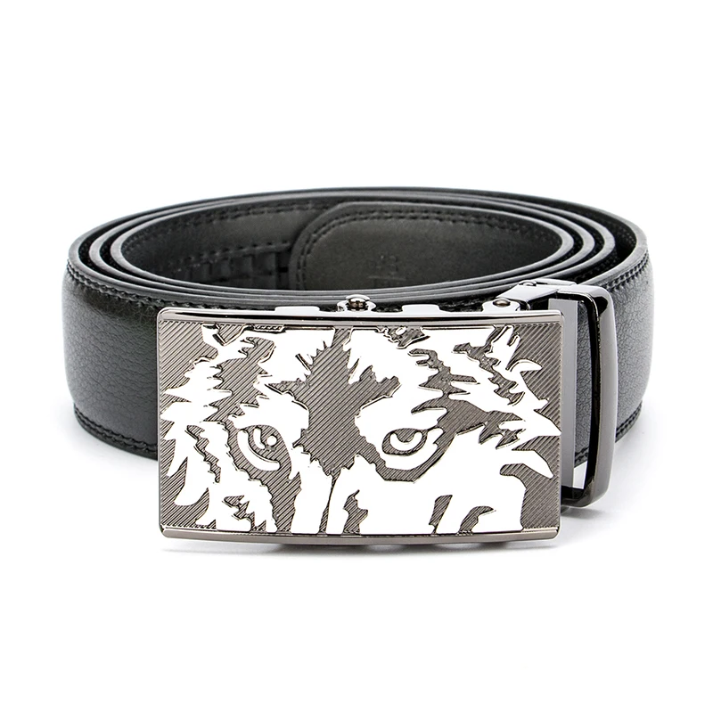 

2017 New Wolf Business Luxury Designer Belts Men High Quality Male Genuine Real Leather Wedding Punk Strap for Jeans Waistband
